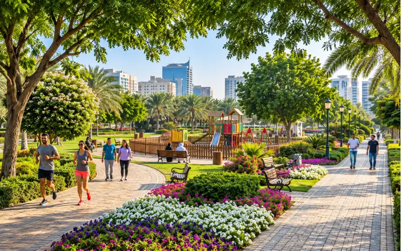 Walking, Jogging and Exercise at Al Mahatta Park