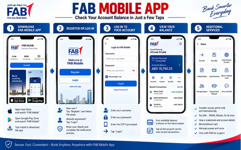 Check Your Balance Through FAB Mobile